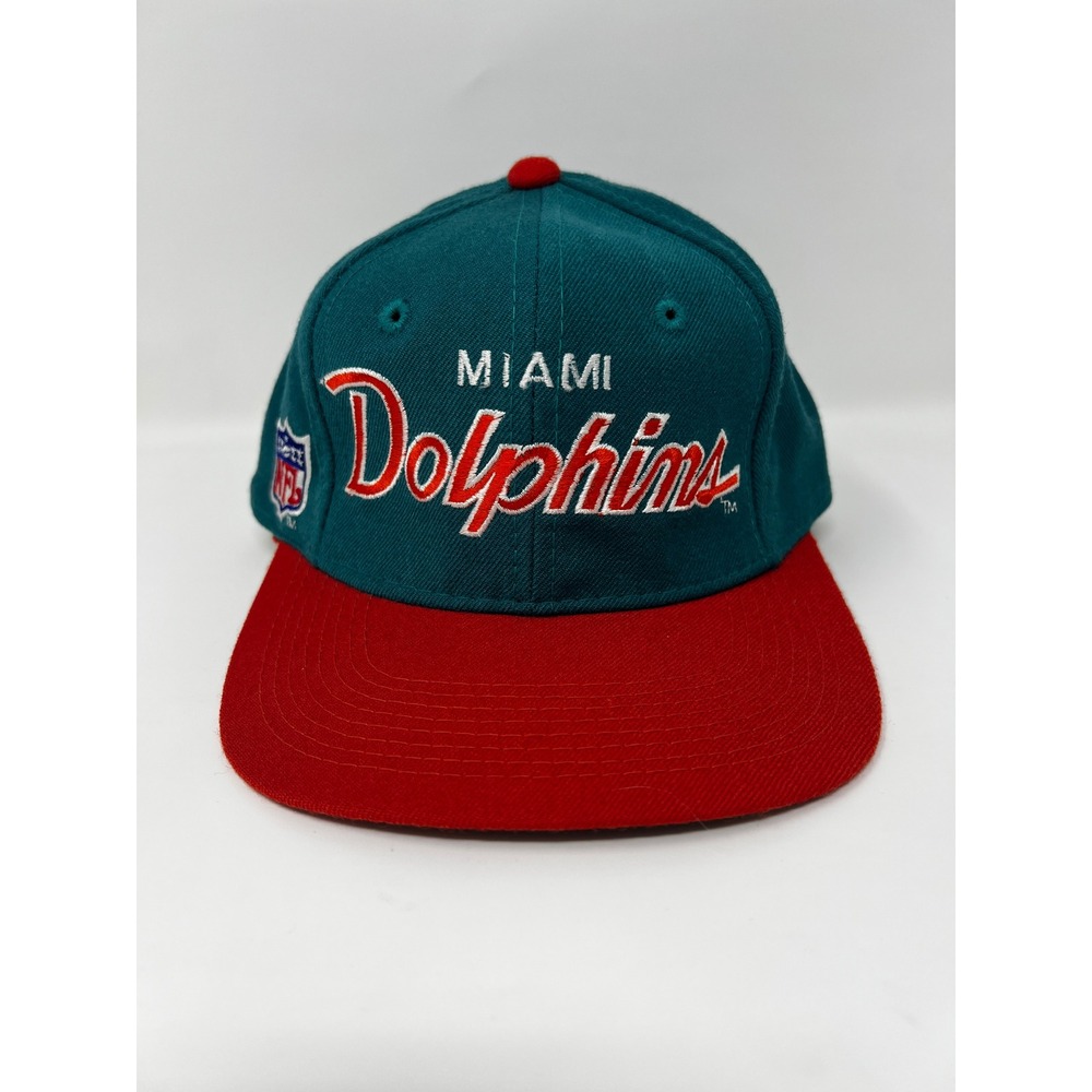 Vintage Sports Specialties Miami Dolphins NFL Fitted Hat 6‎ 3/4 Wool Teal Red